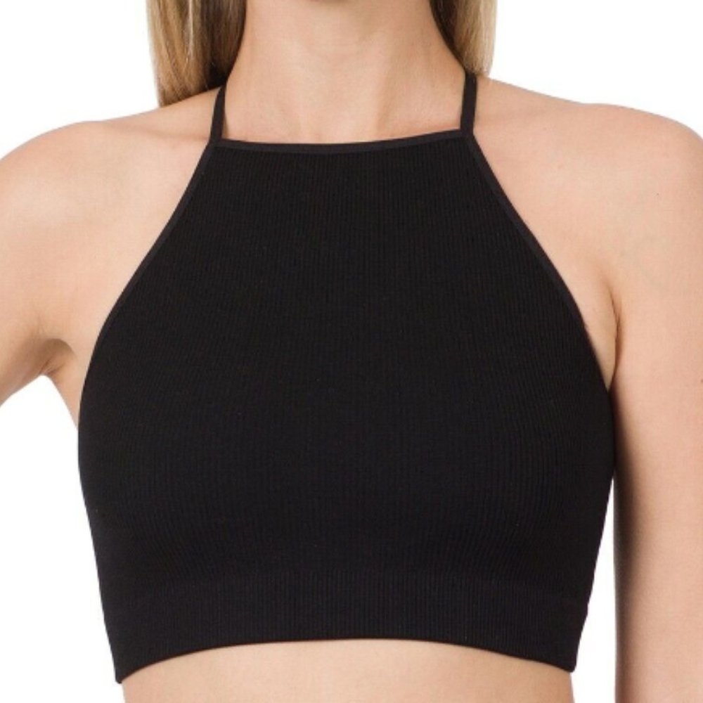 ZENANA Ribbed Seamless Cropped Cami Top - Picture 8 of 8